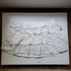 Justice Girls Plus Sz 20 Ruffle White Skirt